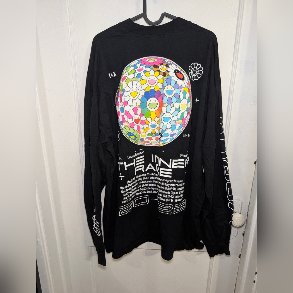2023 Takashi Murakami x 44 Lewis Hamilton Long Sleeve Shirt XXL Black / Designer